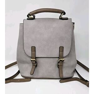 Jen & Co Brooks Backpack Gray Convertible Purse Bag Vegan Leather